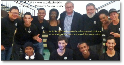 Young artists with CalArts President Steven Lavine.